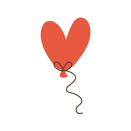 happy birthday balloon helium heart celebration flat style icon vector illustration designのイラスト素材