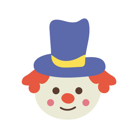 happy birthday clown head celebration flat style icon vector illustration designのイラスト素材