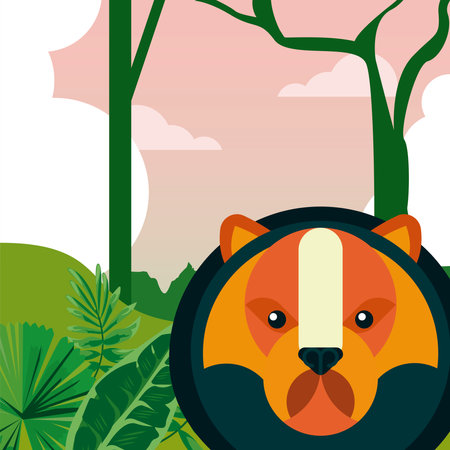 wild bear animal nature character in the landscape vector illustration designのイラスト素材