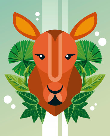 wild camel animal nature character with leafs vector illustration designのイラスト素材