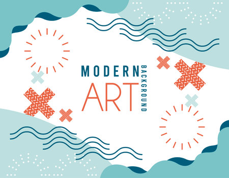 modern art lettering in white memphis background vector illustration designのイラスト素材