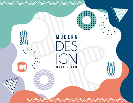 geometric design lettering in mix colors memphis background vector illustration designのイラスト素材