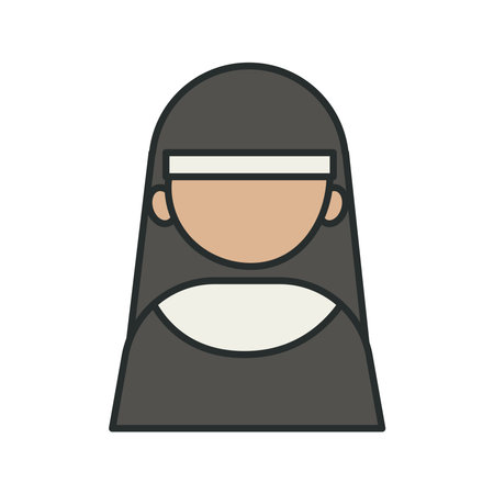 profession nun worker avatar fill style icon vector illustration designのイラスト素材