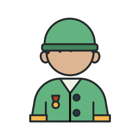 profession military soldier worker avatar fill style icon vector illustration designのイラスト素材