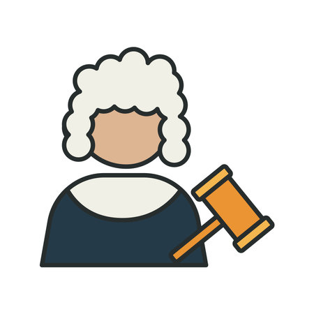 profession judge worker avatar fill style icon vector illustration designのイラスト素材