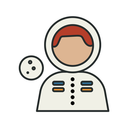 profession astronaut worker avatar fill style icon vector illustration designのイラスト素材