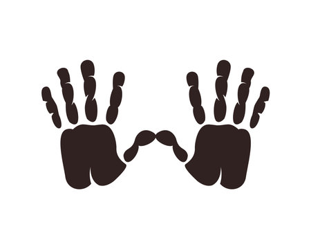 hands humans stop painted icons vector illustration designのイラスト素材