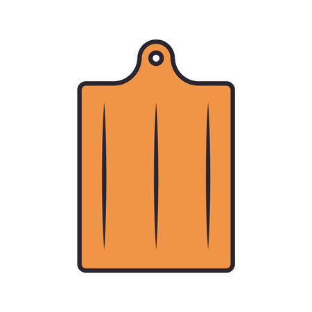 wooden board cut kitchen utensil line and colors style icon vector illustration designのイラスト素材
