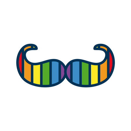 mustache with lgtbi flag flat style icon vector illustration designのイラスト素材