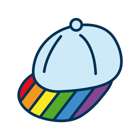 sport cap with lgtbi flag flat style icon vector illustration designのイラスト素材