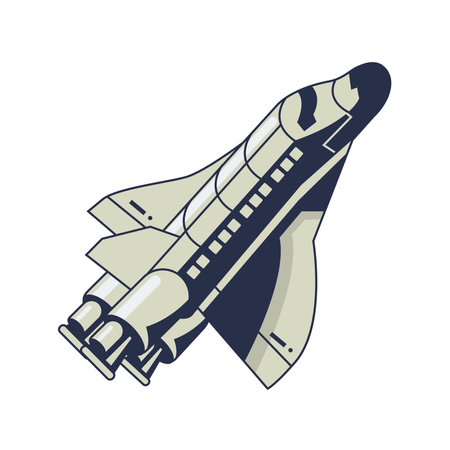 space ship mission flying isolated icon vector illustration designのイラスト素材