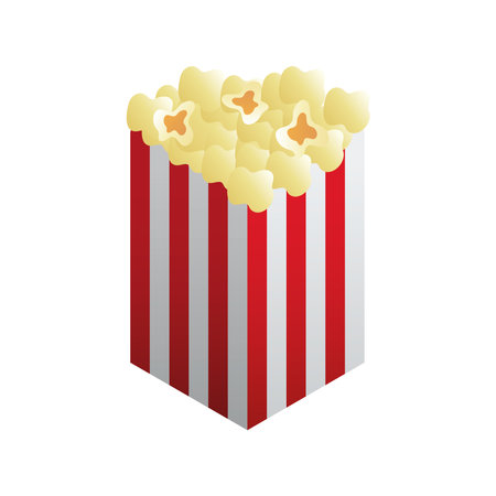 pop corn in bag flat cion vector illustration designのイラスト素材