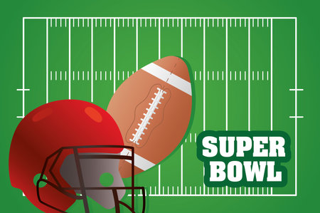 american football camp with balloon and helmet vector illustration designのイラスト素材