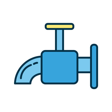 water tap flat style icon vector illustration designのイラスト素材