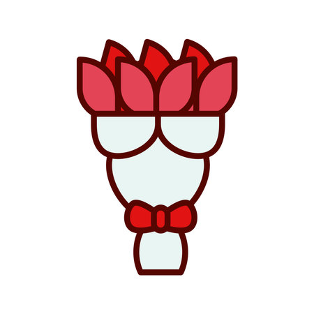 floral bouquet flat style icon vector illustration designのイラスト素材