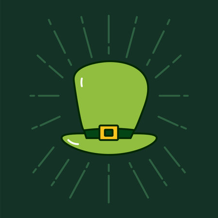 leprechaun tophat st patricks day in green background vector illustration designのイラスト素材