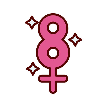 female gender symbol with number eight flat style icon vector illustration designのイラスト素材