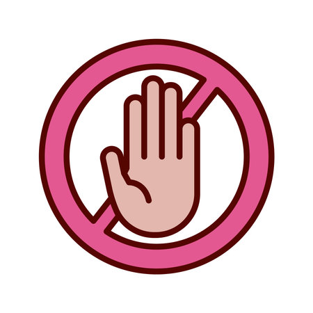 stop hand in denied symbol flat style icon vector illustration designのイラスト素材