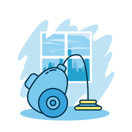 vaccum cleaner flat style icon vector illustration designのイラスト素材