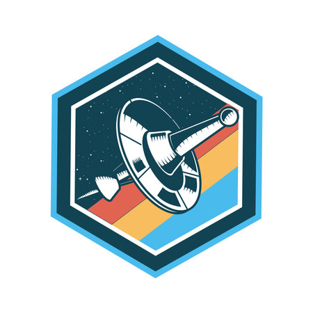 space shuttle drawn in colorful frame vector illustration designのイラスト素材