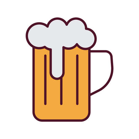 beer jar drink line and fill style icon vector illustration designのイラスト素材