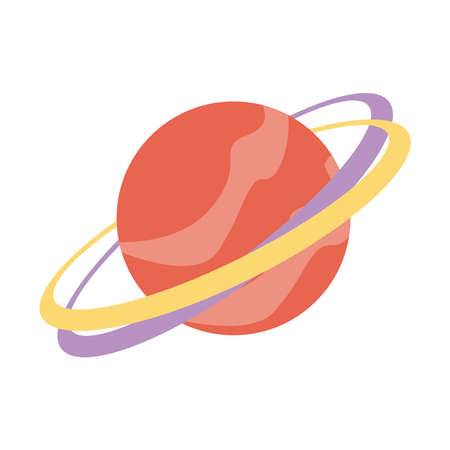 red saturn planet space isolated icon vector illustration designのイラスト素材