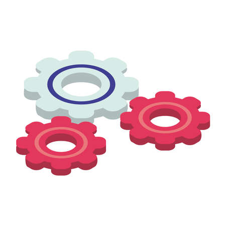 gears settings machine isometric icon vector illustration designのイラスト素材