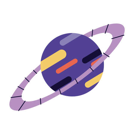 saturn planet space isolated icon vector illustration designのイラスト素材