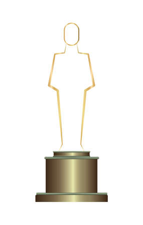 statue trophy golden film award icon vector illustration designのイラスト素材