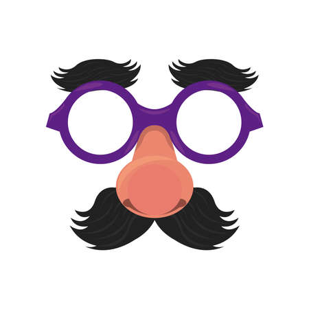 funny face mask accessory fools day vector illustration designのイラスト素材