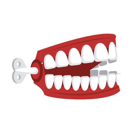 joke denture fools day accessory vector illustration designのイラスト素材