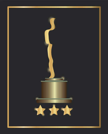 statue with stars golden film award vector illustration designのイラスト素材