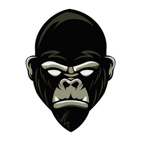 wild gorilla animal head icon vector illustration designのイラスト素材