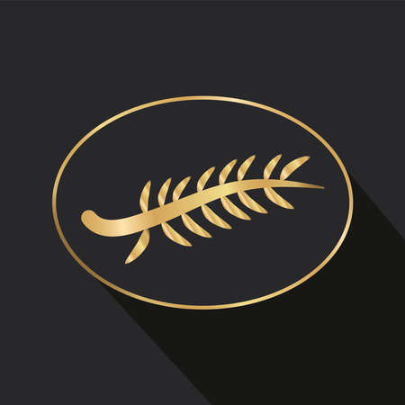 wreath in circular frame golden film award icon vector illustration designのイラスト素材