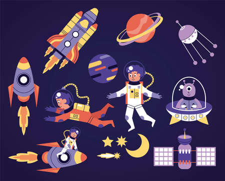 space set icons pattern background vector illustration designのイラスト素材