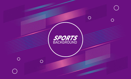 purple sport background with lettering white in circular frame vector illustration design