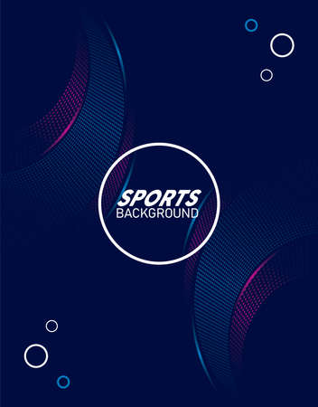 blue sport background with lettering white in circular frame vector illustration designのイラスト素材