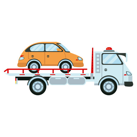car carrier truck vehicle transport taxi icon vector illustration designのイラスト素材
