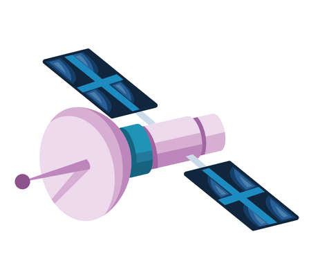satellite spatial broadcast isolated icon vector illustration designのイラスト素材