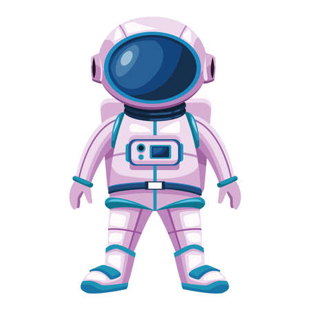 astronaut standing with suit character vector illustration designのイラスト素材