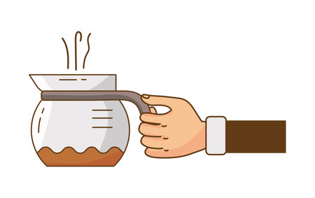 hand lifting coffee drink in teapot icon vector illustration designのイラスト素材