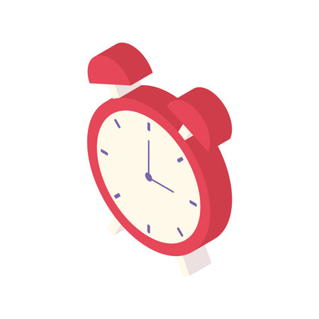 alarm clock ring isometric icon vector illustration design