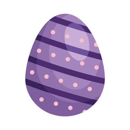easter egg purple painted isolated icon vector illustration designのイラスト素材