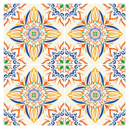 colorful art italian style ceramic pattern background vector illustration design