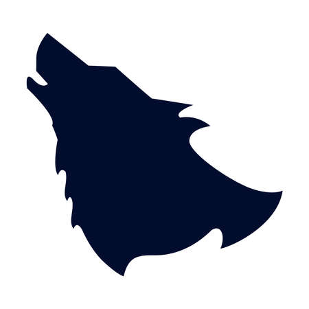 wolf wild animal silhouette iconのイラスト素材