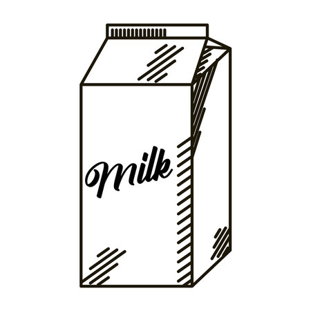 milk box drawn packing iconのイラスト素材
