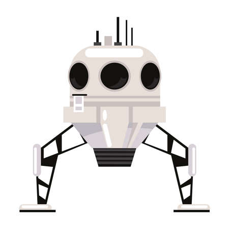 space robot explorer isolated iconのイラスト素材