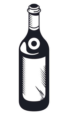 wine bottle drink alcoholic drinkのイラスト素材