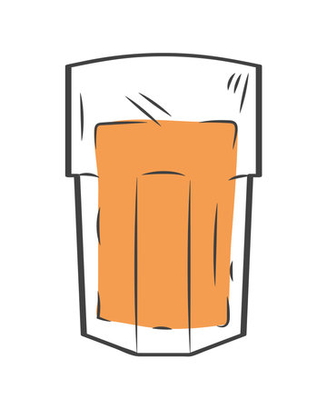 orange smoothie drink in glassのイラスト素材
