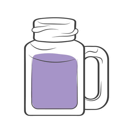 purple smoothie drink in jarのイラスト素材